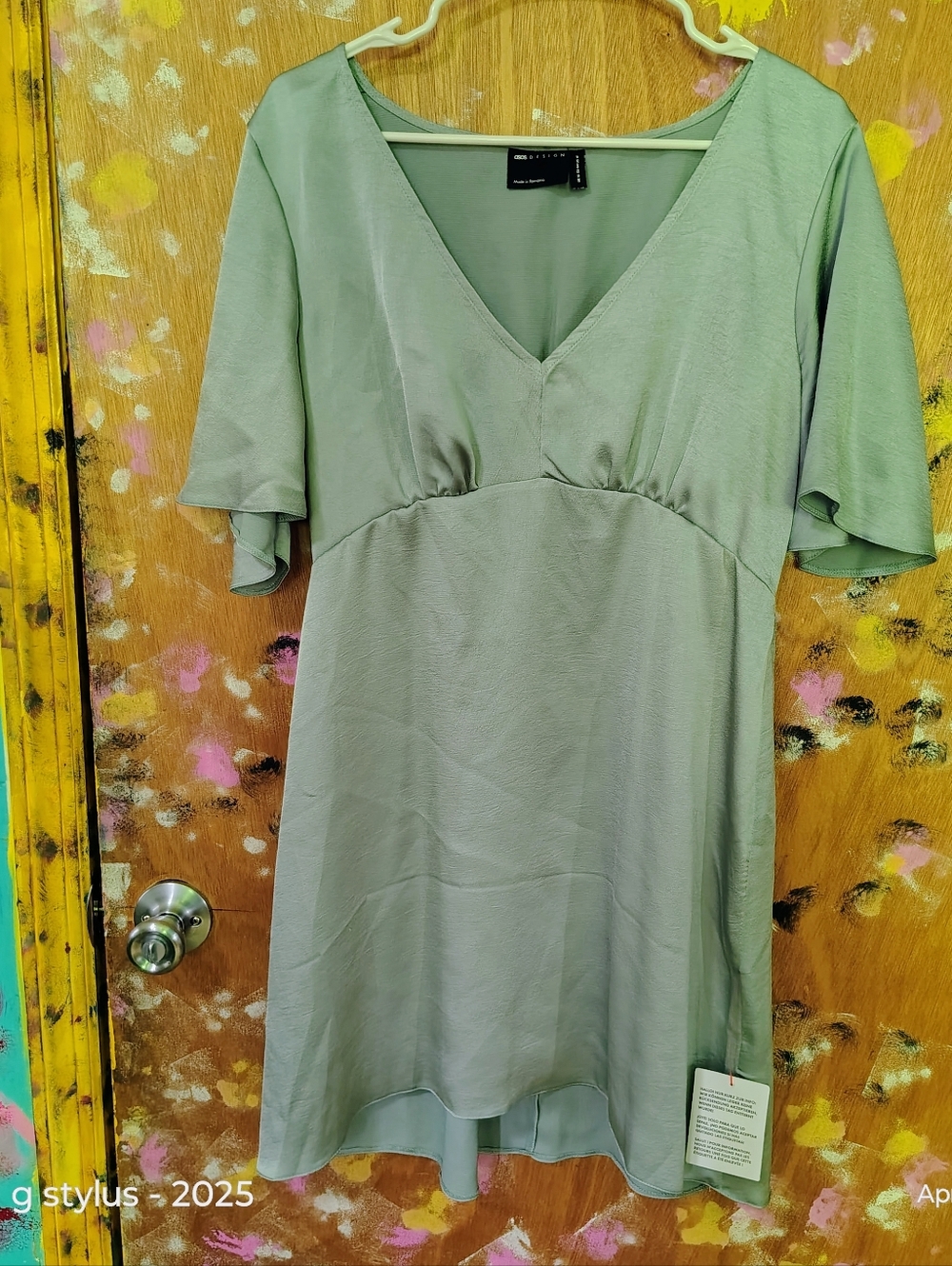 😲🔥🔥 ASOS DESIGN Light Sage Green Top- US-12,EU-44,UK-16 ( NWT )